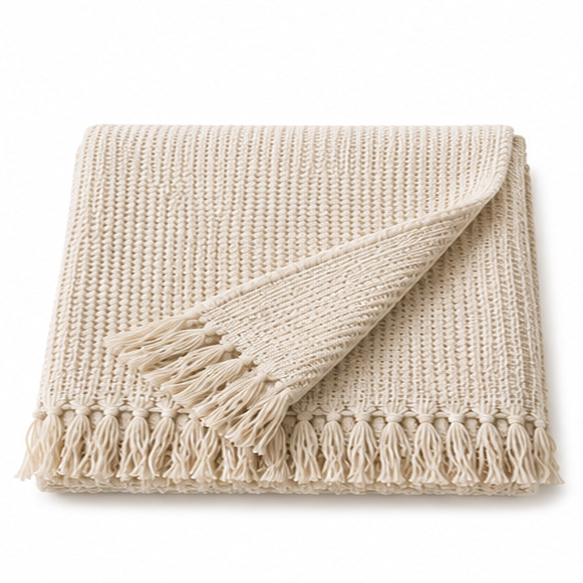 Textured Cotton Throw Blanket