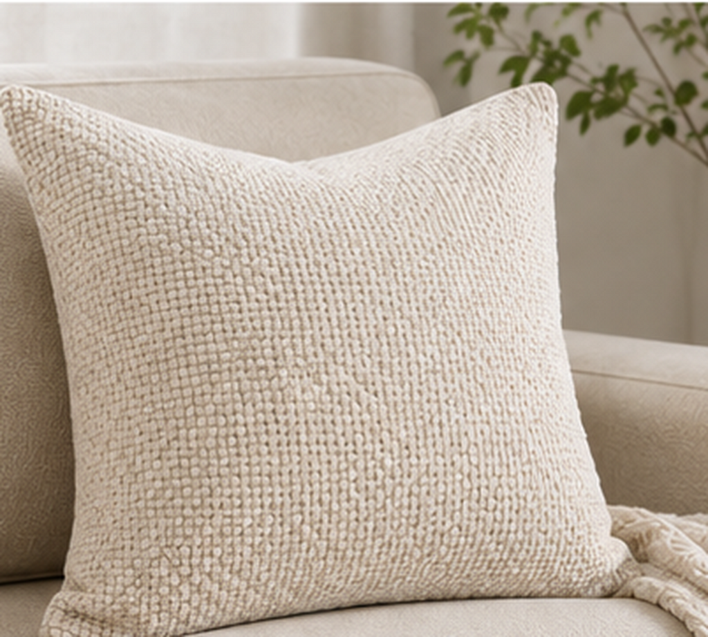 Neutral Woven Decorative Pillow