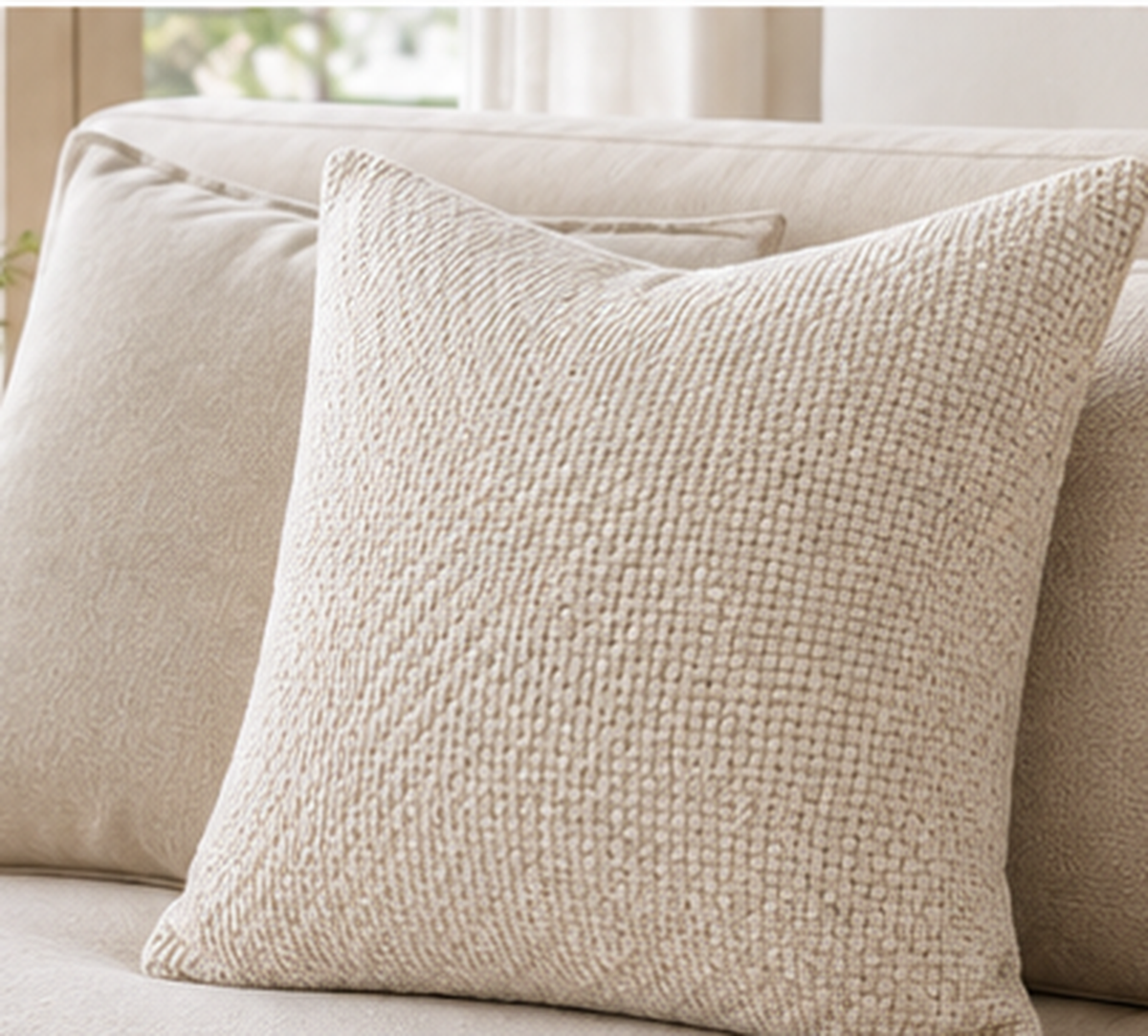 Neutral Woven Decorative Pillow