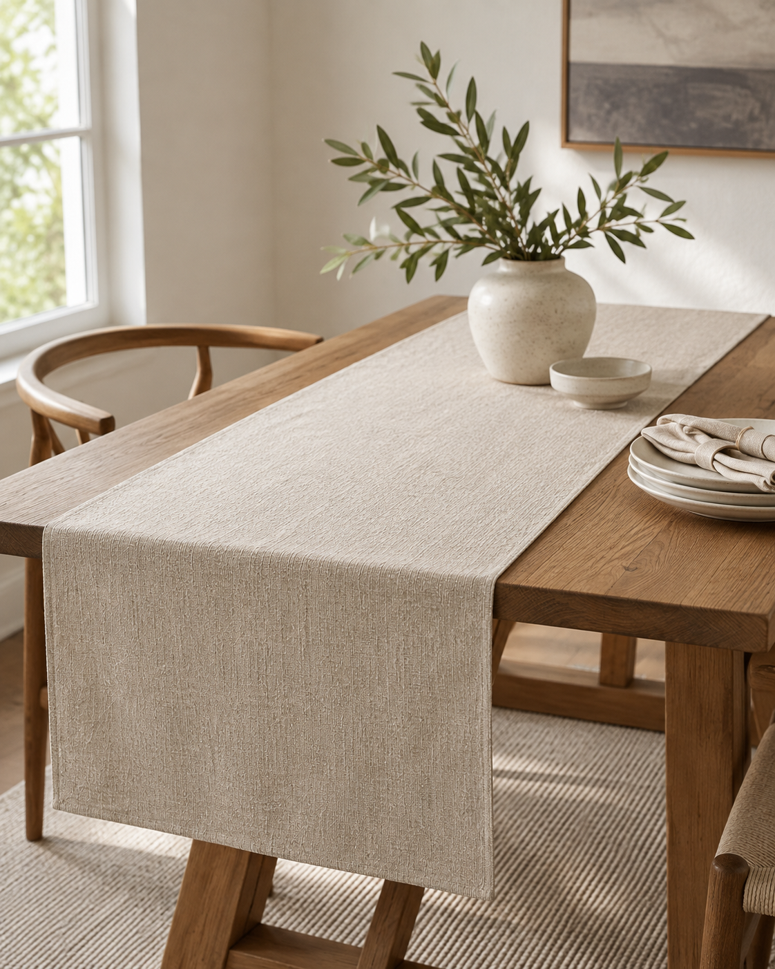 Natural Linen Table Runner