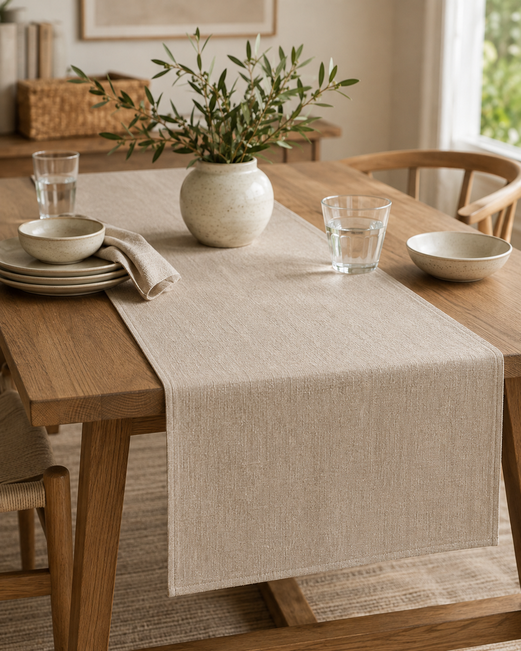 Natural Linen Table Runner