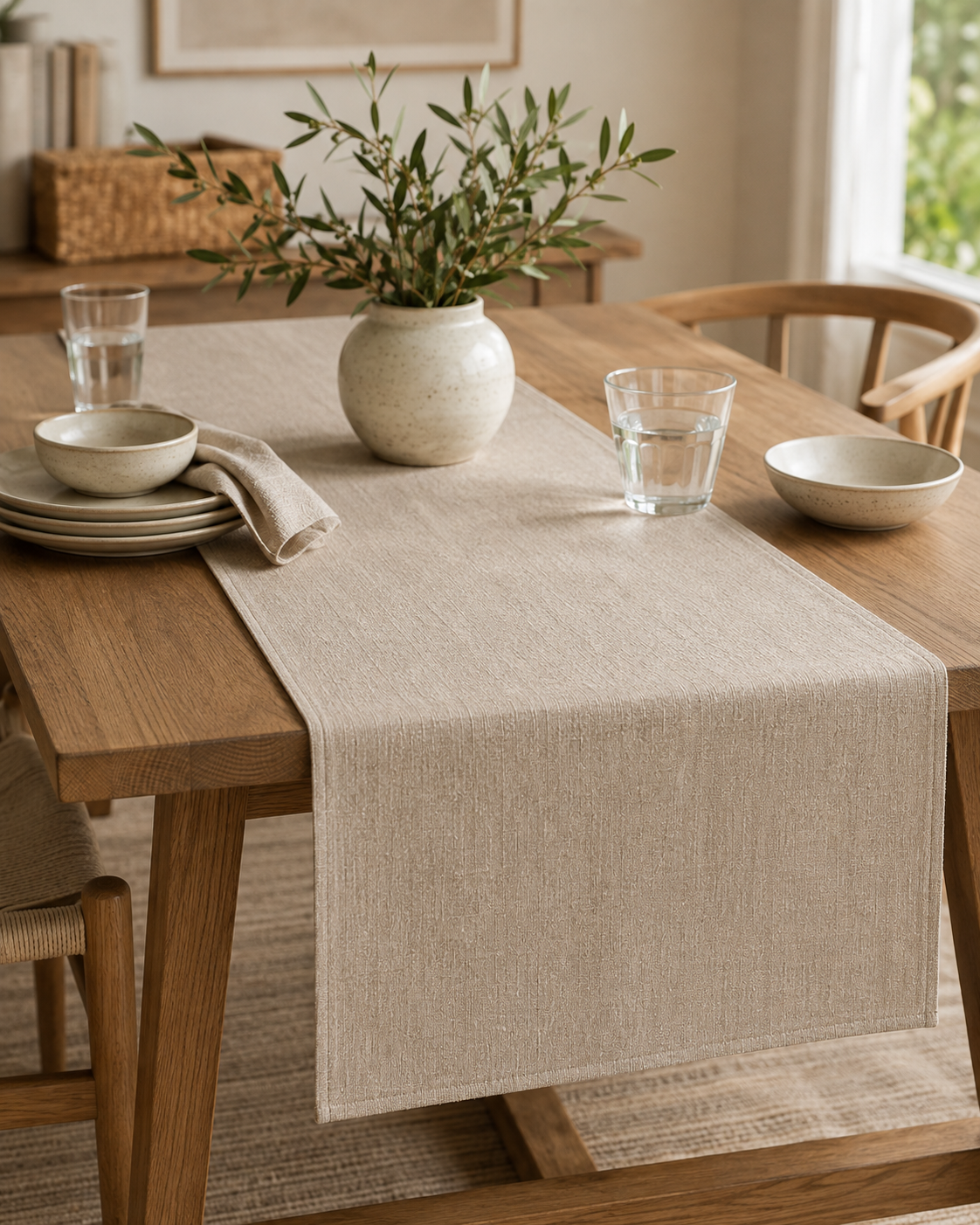 Natural Linen Table Runner